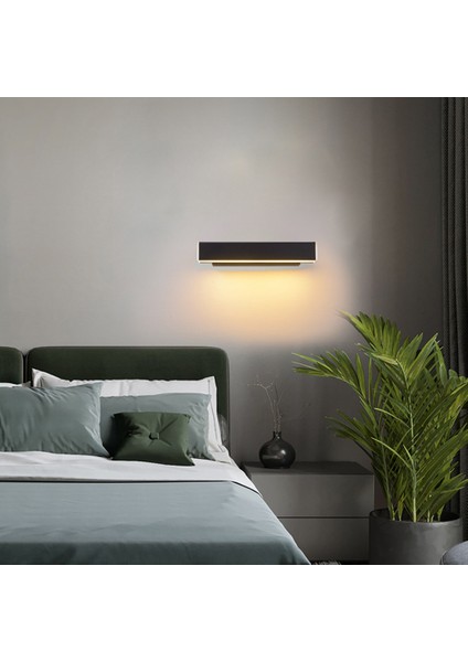 LED Başucu Lambası, 85-265 (V) LED 7 W Basit Yatak Odası Koridor Duvar Lambası Başucu Döner Duvar Lambası, Siyah (Yurt Dışından)