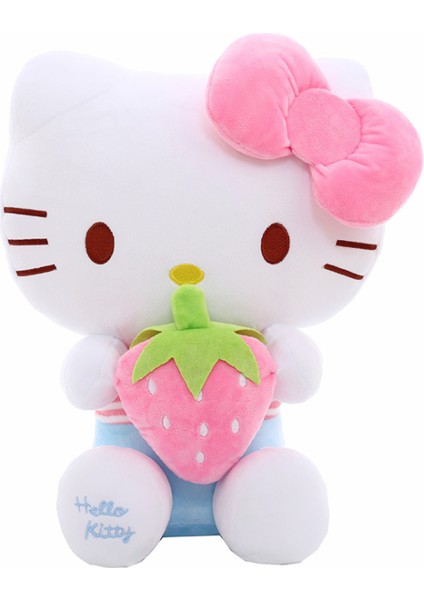 1 Adet 40 cm Sevimli Çilek Pembe Kedi Peluş Bebek Yaratıcı Apple Karikatür Hayvan Oyuncak Kız Ödülüçü Tatil Hediye Bebek Uyku Yastığı | Doldurulmuş ve peluş Hayvanlar (Pembe) (Yurt Dışından)