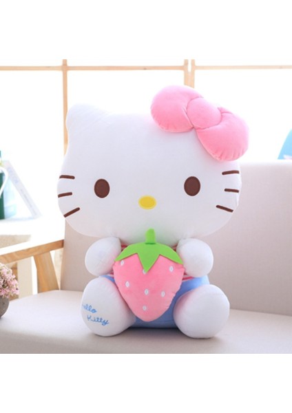 1 Adet 40 cm Sevimli Çilek Pembe Kedi Peluş Bebek Yaratıcı Apple Karikatür Hayvan Oyuncak Kız Ödülüçü Tatil Hediye Bebek Uyku Yastığı | Doldurulmuş ve peluş Hayvanlar (Pembe) (Yurt Dışından)