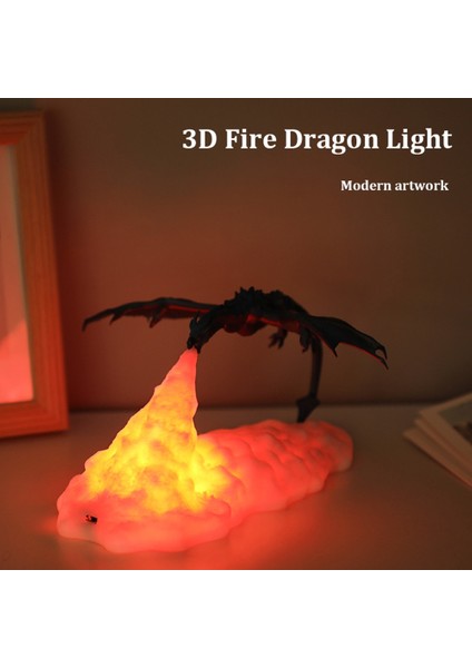 3D Baskılı LED Dragon Lamba Sıcak Kırmızı Anime Figürü Çocuk Masa Gece Işık Iç Ev Yatak Odası Için Tatil Dekorasyon Çocuklar 'hediyeler Gece Işıkları (Yurt Dışından)