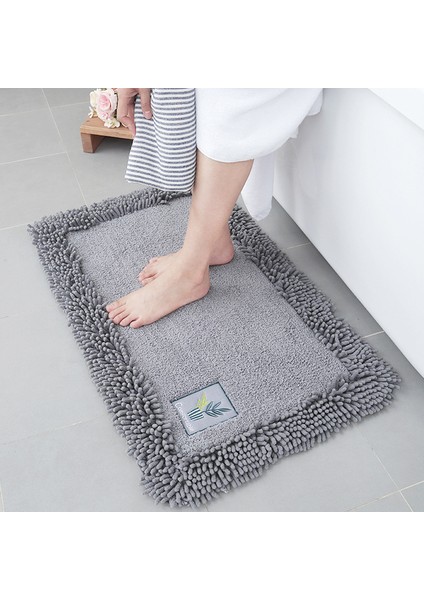 Basit Katı Renk Pamuk Şönil Banyo Mat Bitki Nakış Banyo Halı Süper Yumuşak Emici Kaymaz Banyo Paspas | Banyo Paspasları (40X60 Cm) (Yurt Dışından) fiyatları