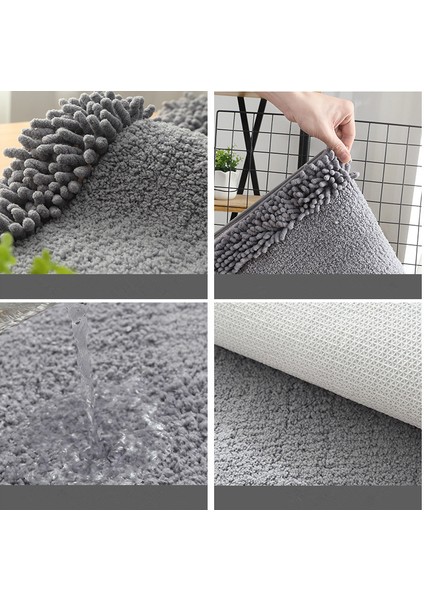 Basit Katı Renk Pamuk Şönil Banyo Mat Bitki Nakış Banyo Halı Süper Yumuşak Emici Kaymaz Banyo Paspas | Banyo Paspasları (40X60 Cm) (Yurt Dışından) modelleri