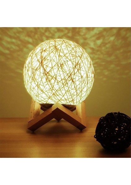 3 W LED Gece Lambası Sepak Takraw Lamba Eklentisi Yaratıcı Yıldızlı Gökyüzü Dileğiyle Masa Lambası Başucu Lambası Romantik Kız Net Kırmızı Hediye (Yurt Dışından)