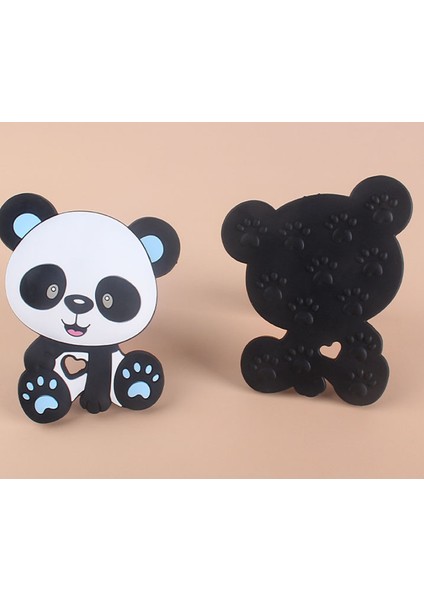 5 Adet Panda Silikon Hayvan Bebek Diş Kaşıyıcı Kemirgen Yenidoğan Çiğneme Emzik Zincir Aksesuarları Diş Hediye | Bebek Dişleri (Gri) (Yurt Dışından) modelleri