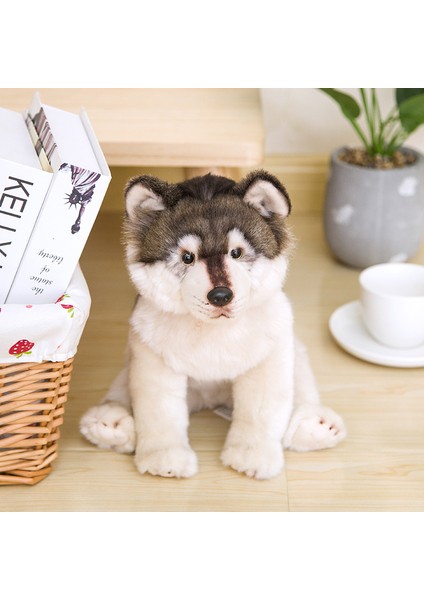 Gerçekçi Kurt Köpek Husky Yavru Peluş Dolması Hayvan Bebek Bebek Çocuk Kurt Lover Doğum Günü Hediyesi Ev Dükkanı Dekorasyon | Doldurulmuş ve peluş Hayvanlar (Yurt Dışından)