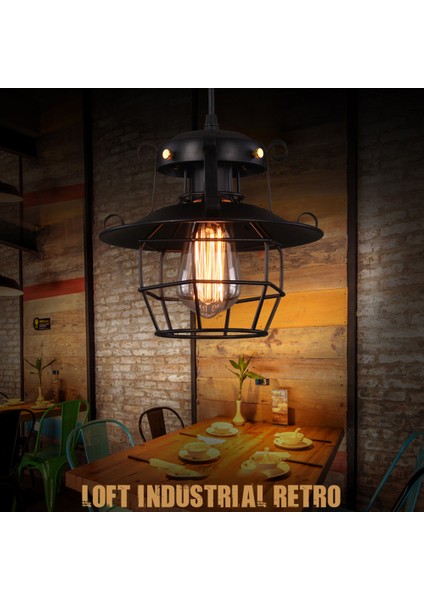 23 cm Asılı Kolye Işıkları, Vintage Birdcage Avize Tavan Lambası, Mutfak, Yemek Odası, Koridor, Kapı Için Siyah Geometrik Tavan Asılı Lamba (Yurt Dışından) fiyatları