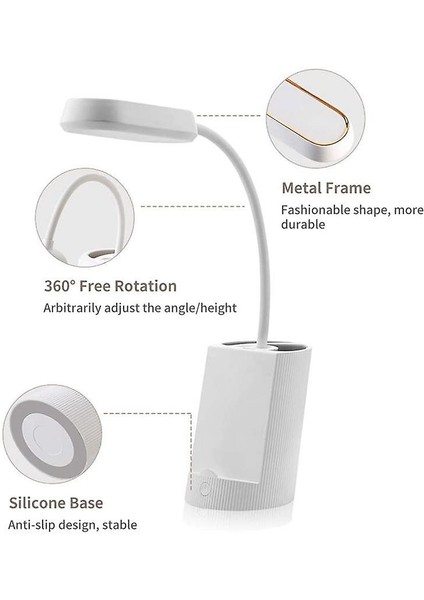 Masa Lambası Göz Bakımı Masa Lambaları, USB Şarj Bağlantı Noktası ile Kısılabilir Ofis Lambası, 3 Renk Modu, 3 Parlaklık Seviyeleri (Mavi) (Yurt Dışından) fırsatları
