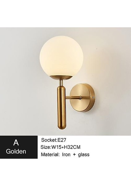 Modern LED Duvar Lambası Oturma Odası Dekorasyon Yatak Odası Başucu Banyo Dolapları Basit Tv Arka Plan Ev Duvar Aplik Kapalı (Bir Altın) Için (Yurt Dışından)