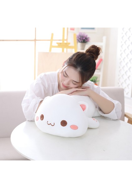 50 cm Kedi Peluş Oyuncak - Beyaz (Yurt Dışından)
