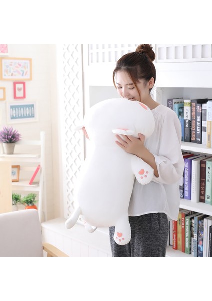 50 cm Kedi Peluş Oyuncak - Beyaz (Yurt Dışından)