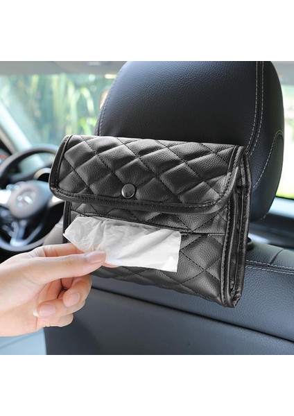 Araba Doku Kutusu Mikrofiber Deri Güneşlik Peçete Tutucu Şık Evrensel Doku Saklama Kılıfları Peçete Kutusu Kapak Seat Back B | Doku Kutuları (Yurt Dışından)