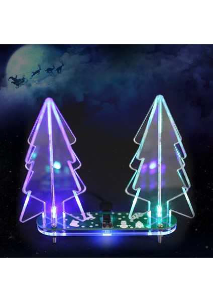 Dıy Akrilik 3D Noel Ağacı Kiti Tam Renk Değiştirme LED Işık Elektronik Öğrenme Kiti Modülü | Alet Parçaları ve aksesuarlar (Yurt Dışından)