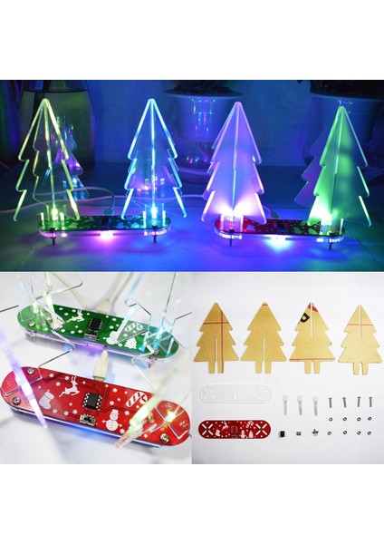 Dıy Akrilik 3D Noel Ağacı Kiti Tam Renk Değiştirme LED Işık Elektronik Öğrenme Kiti Modülü | Alet Parçaları ve aksesuarlar (Yurt Dışından) fiyatları