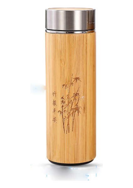 Bambu Paslanmaz Çelik 350ML Vakum Seyahat Vakum Kupası ile Çay Demlik Süzgeci | Kupalar (Yurt Dışından)