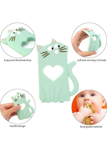 5 Adet Silikon Bebek Diş Kaşıyıcı Kolye Güzel Kedi Şekli Bebek Silikon Diş Kaşıyıcı Dıy Emzik Kukla Duyum Mücevher Takı Hediye Oyuncaklar | Bebek Dişlikleri (Karışım Renkli) (Yurt Dışından)