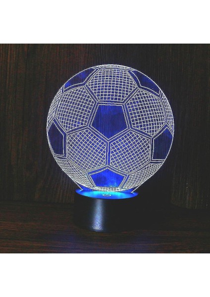 Gece Işıkları Ortam Aydınlatma Futbol LED Gece Lambası Çocuk Yatak Odası 3D Masa Lambası (Yurt Dışından)