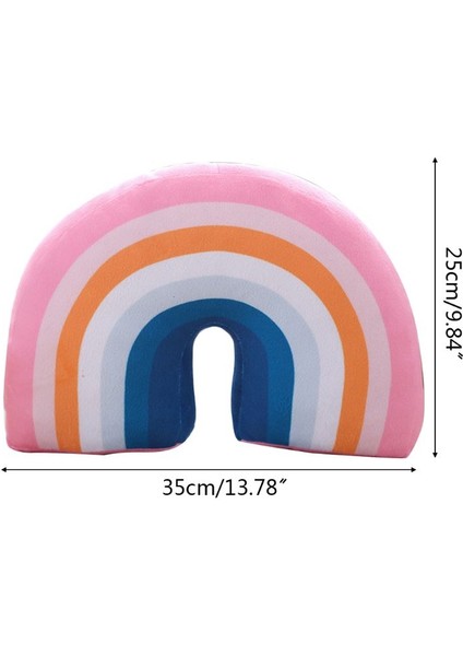 Çocuklar Gökkuşağı U Şekli Yastık Boyun Yastık Kafa Desteği Çocuk Uyku Peluş Oyuncak Yeni Oyuncaklar | Peluş Yastıklar (Pembe) (Yurt Dışından)