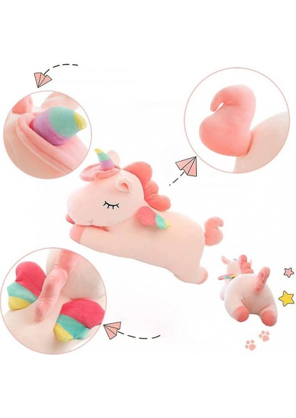 Tek Boynuzlu At Hayvan Peluş Oyuncak - Pembe (Yurt Dışından)
