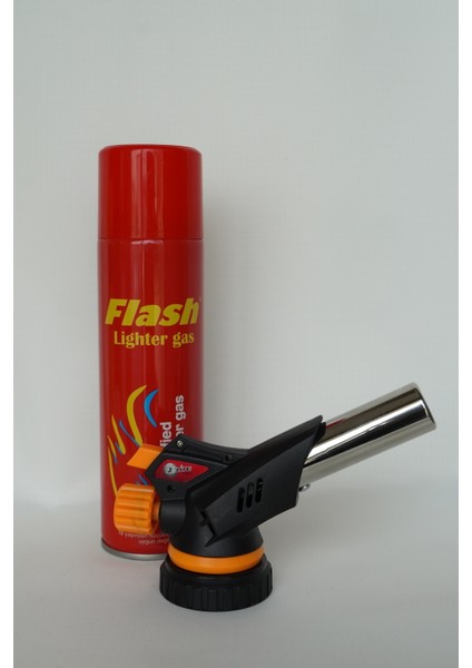 1 Adet Flash 270 Ml. Gaz 1 Adet x Lite Manyetolu Gaz Ayarlı Pürmüz Torch Kafa