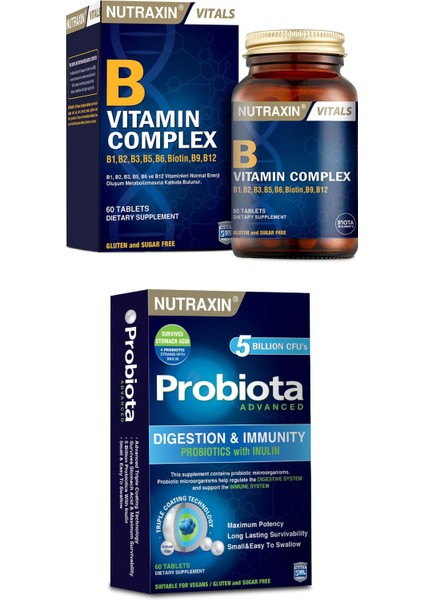 Probiota (Özel Probiyotik Desteği) 60 Tablet, B Vitamin Complex 60 Tablet