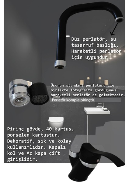 Mutfak, Lavabo, Banyo Bataryası Siyah Renk Eviye Musluk Armatür Robot Duş Banyo Seti Lavabo Ragnar