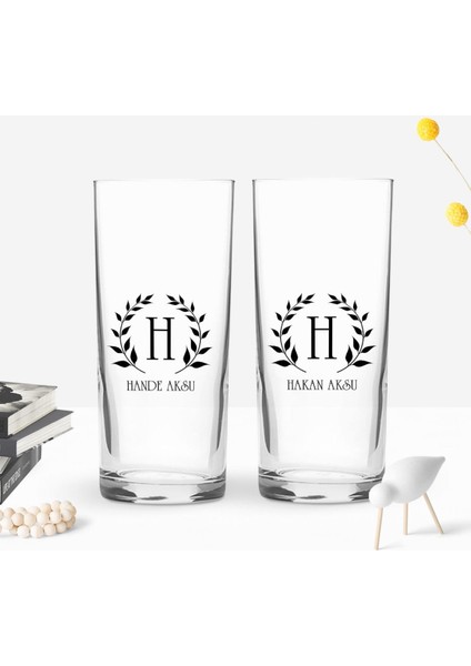 Kişiye Özel Çelenk Baş Harfli Isimli 2’li Rakı Bardağı ve Meze Tabaklı Doğal Masif Ahşap Servis Sunum Tepsisi Model 4 modelleri