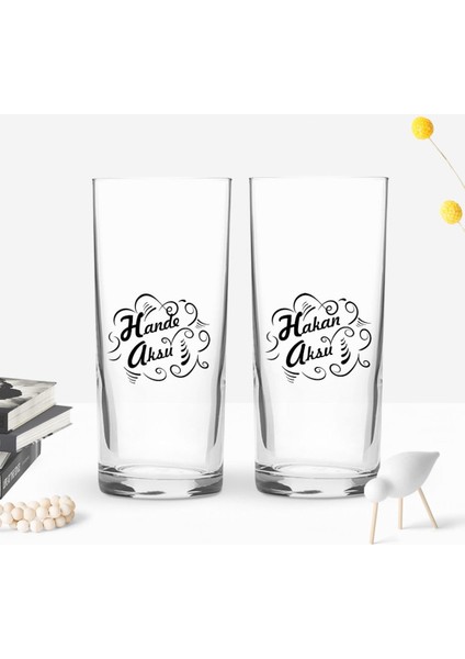 Kişiye Özel 2’li Rakı Bardağı ve Doğal Masif Ahşap Servis Sunum Tepsisi Model 5 modelleri