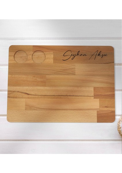 Kişiye Özel 2’li Rakı Bardağı ve Doğal Masif Ahşap Servis Sunum Tepsisi Model 5 indirimleri