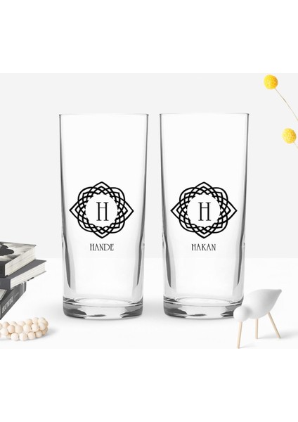 Kişiye Özel Isimli 2’li Rakı Bardağı ve Meze Tabaklı Doğal Masif Ahşap Servis Sunum Tepsisi Model 19