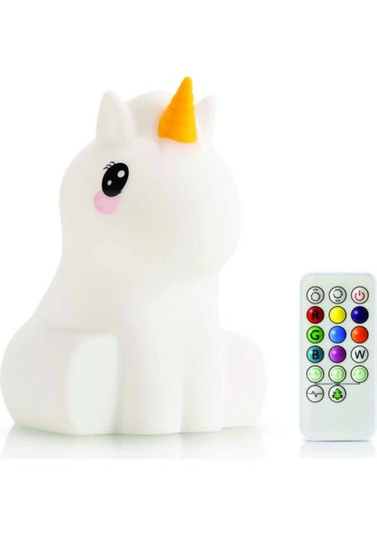 Kids Unicorn Gece Lambası, Sarılabilir Kreş Işık, Silikon LED Lamba (Yurt Dışından)