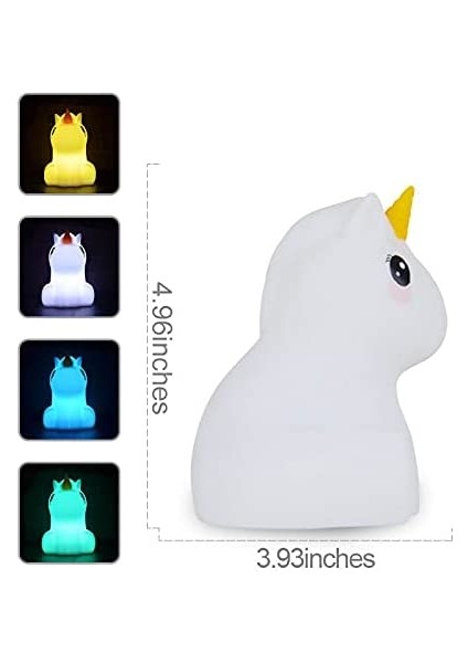 Kids Unicorn Gece Lambası, Sarılabilir Kreş Işık, Silikon LED Lamba (Yurt Dışından)