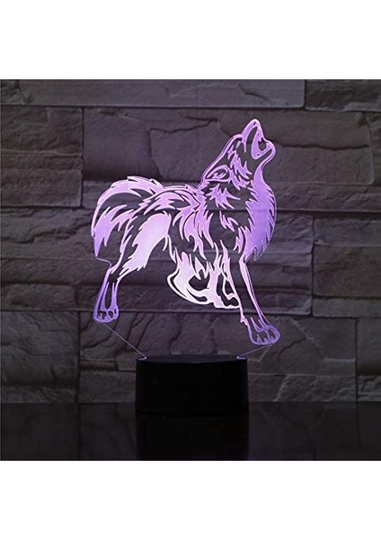 3D Animal Wolf Gece Lambası 7 Renk Değişimi LED Masa Masası (Yurt Dışından) fiyatları