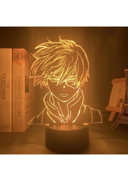 3D LED Lamba Anime My Hero Academia Shoto Todoroki Yüz (Yurt Dışından)
