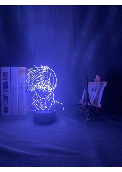 3D LED Lamba Anime My Hero Academia Shoto Todoroki Yüz (Yurt Dışından) modelleri