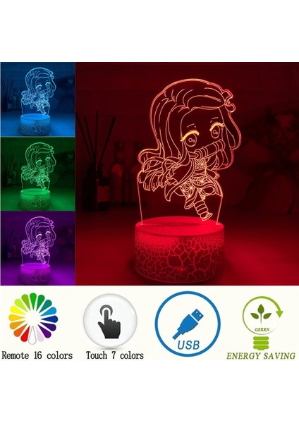 Iblis Avcısı 3D LED Gece Işığı Uzaktan - Dokunma (Yurt Dışından)