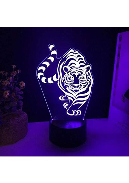 3D Tiger Gece Lambası İllüzyon 7 Renk (Yurt Dışından)