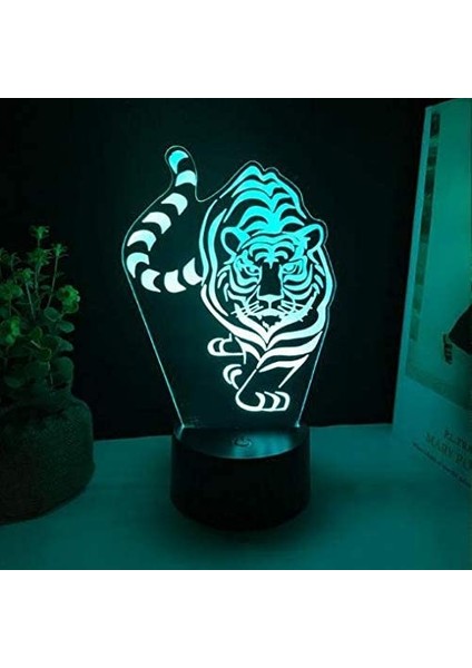 3D Tiger Gece Lambası İllüzyon 7 Renk (Yurt Dışından) fiyatları
