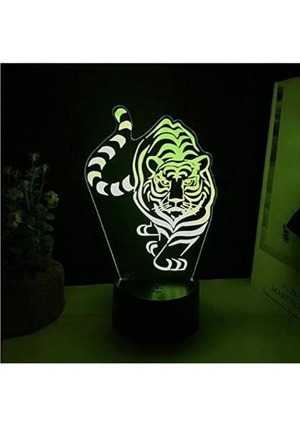 3D Tiger Gece Lambası İllüzyon 7 Renk (Yurt Dışından) modelleri