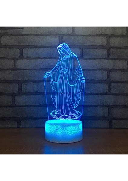 Yeni Akrilik 3D LED Gece Lambası Kutsal Meryem Ana Masası (Yurt Dışından)