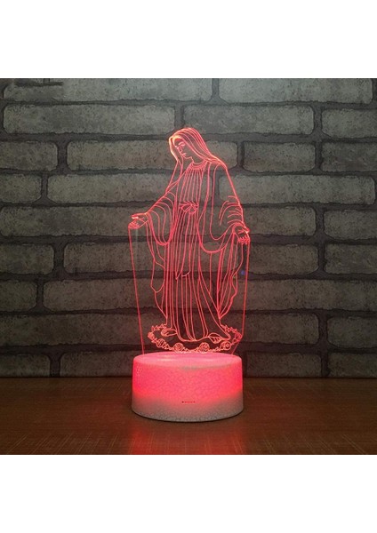 Yeni Akrilik 3D LED Gece Lambası Kutsal Meryem Ana Masası (Yurt Dışından) fiyatları