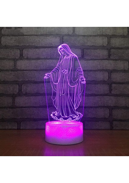 Yeni Akrilik 3D LED Gece Lambası Kutsal Meryem Ana Masası (Yurt Dışından) modelleri