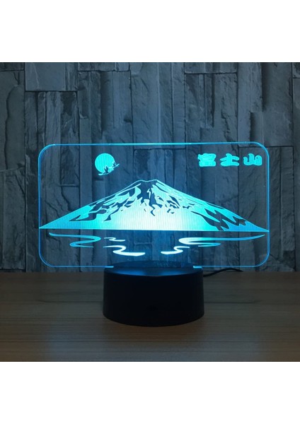 3D Japonya Fuji Dağı Şekli Gece Lambası 7 Renk Değişimi LED (Yurt Dışından)