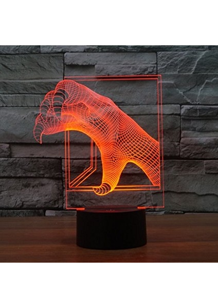 3D Canavar Pençeleri Gece Lambası 7 Renk Değişimi LED Masa Masası (Yurt Dışından) fiyatları