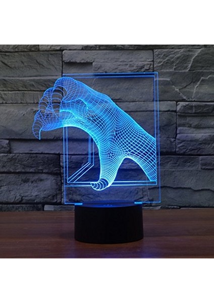 3D Canavar Pençeleri Gece Lambası 7 Renk Değişimi LED Masa Masası (Yurt Dışından) modelleri