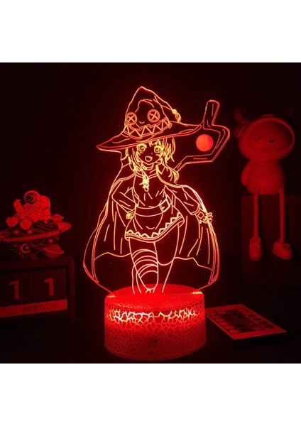 O LED Gece Lambası Yatak Odası Dekoru İçin Megumin Lambası (Yurt Dışından)