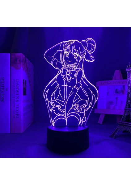3D Lamba Akrilik Anime LED Işık Konosuba Aqua Çocuklar (Yurt Dışından)