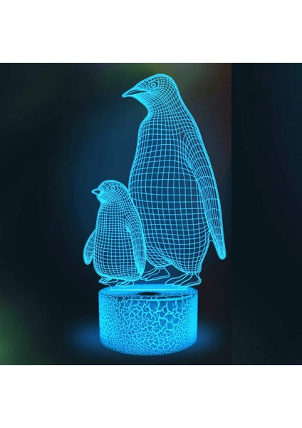 3D Penguen Gece Işığı Lambası İllüzyon 7 Renk (Yurt Dışından) fırsatları
