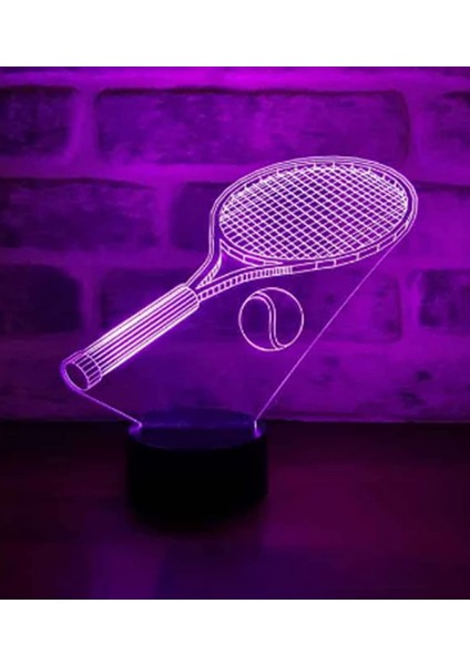 3D Tenis Gece Işığı Lambası İllüzyon 7 Renk (Yurt Dışından)