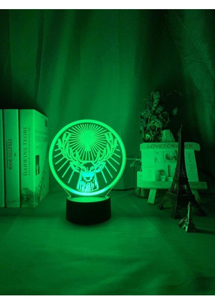 3D Gece Işığı LED Gece Işığı Lambası Jagermeister 7 Renk (Yurt Dışından)
