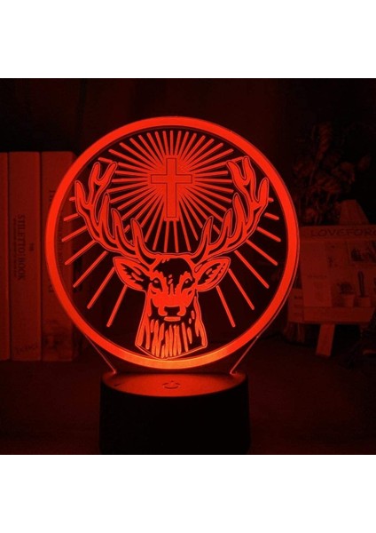 3D Gece Işığı LED Gece Işığı Lambası Jagermeister 7 Renk (Yurt Dışından)
